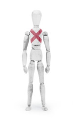 Wood figure mannequin with US state flag bodypaint - Alabama