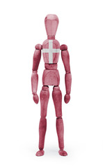 Wood figure mannequin with flag bodypaint - Denmark
