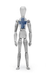 Wood figure mannequin with flag bodypaint - Finland