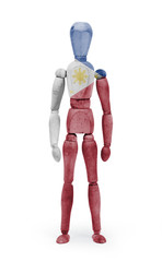Wood figure mannequin with flag bodypaint - Philippines