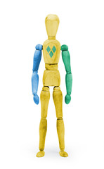 Wood figure mannequin with flag bodypaint - Saint Vincent and th