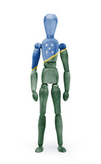 Wood figure mannequin with flag bodypaint - Solomon Islands