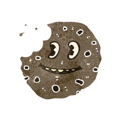 retro cartoon cookie with face