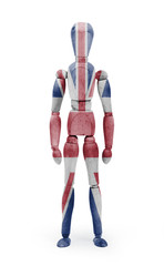 Wood figure mannequin with flag bodypaint - United Kingdom