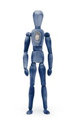 Wood figure mannequin with US state flag bodypaint - Utah