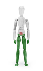 Wood figure mannequin with flag bodypaint - Wales