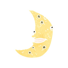 retro cartoon cresent moon