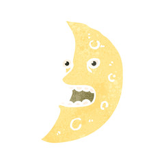 retro cartoon cresent moon