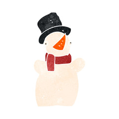 retro cartoon snowman