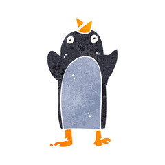 retro cartoon funny penguin