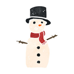 retro cartoon snowman