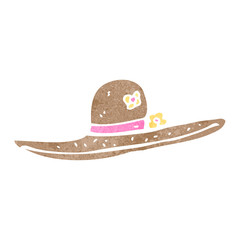 retro cartoon straw hat