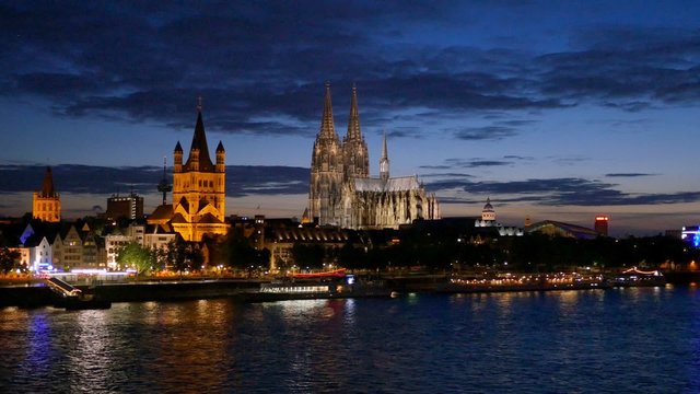 Dom of Cologne at night. Cologne, Germany