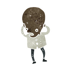 retro cartoon huge brain scientist