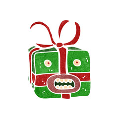 retro cartoon christmas present