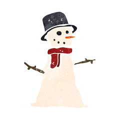 retro cartoon snowman