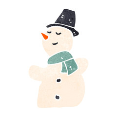 retro cartoon snowman