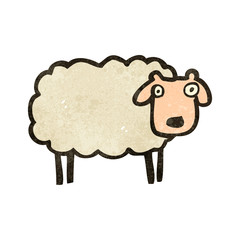 retro cartoon sheep
