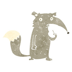 retro cartoon funny wolf