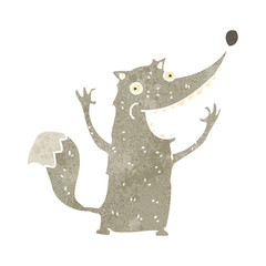 retro cartoon funny wolf