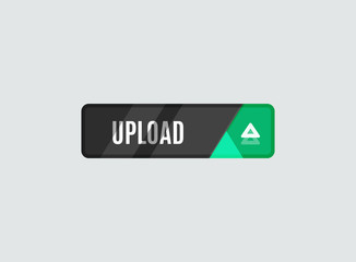 Upload button, futuristic hi-tech UI design