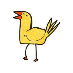 funny long legged bird retro cartoon