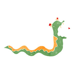 retro cartoon hissing snake