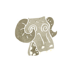 retro cartoon spooky ram skull