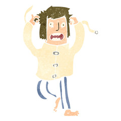 retro cartoon crazy mad man