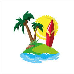 surf in tropical paradise
