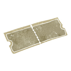 retro cartoon old ticket