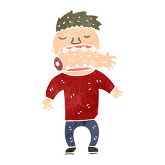 retro cartoon cannibal man