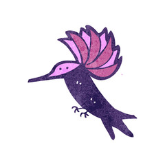 retro cartoon hummingbird
