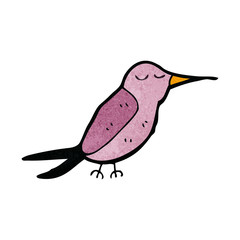 retro cartoon hummingbird