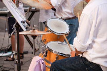 Drummer during the street concert