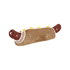 retro cartoon hotdog