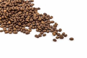 Roasted coffee beans.