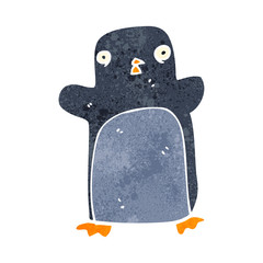 retro cartoon penguin
