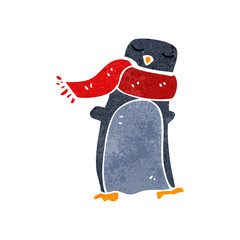 retro cartoon penguin