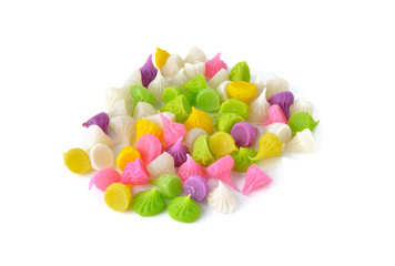 Thai candy dessert (Aalaw candy) on white background