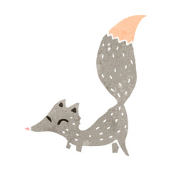 retro cartoon little wolf