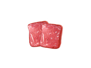 miniature ham model from japanese clay on white background