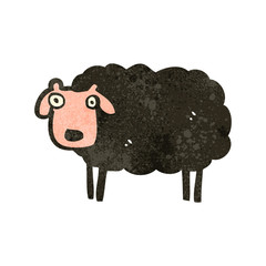retro cartoon black sheep