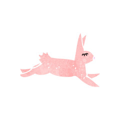 retro cartoon pink rabbit