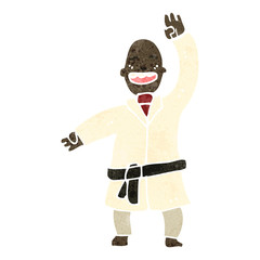 Obraz na płótnie Canvas retro cartoon karate man