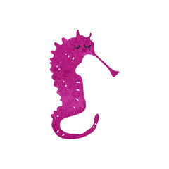 retro cartoon sea horse