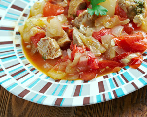 Turkish dish with vegetables and meat