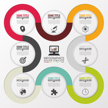 Modern infographics options banner with 8-part pie chart. Vector illustration