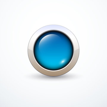 Blue Round Button