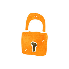 retro cartoon padlock